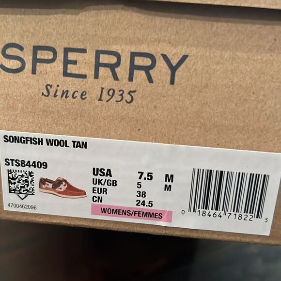 SPERRY Top-sider NEW Leather Tan and Gray size 7.5M - Picture 8 of 8